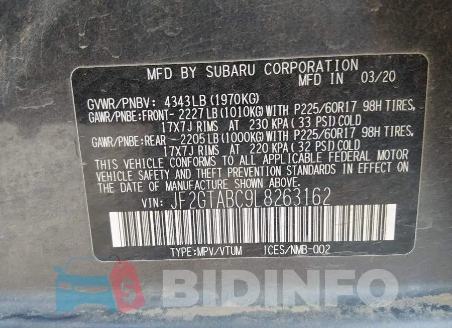 JF2GTABC9L8263162 Photo# 9