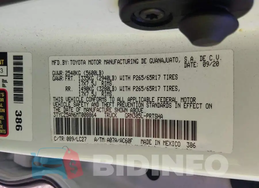 3TYCZ5AN6MT008864 Photo# 9