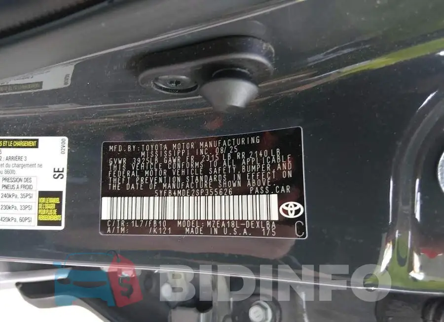 5YFB4MDE2SP355626 Photo# 9