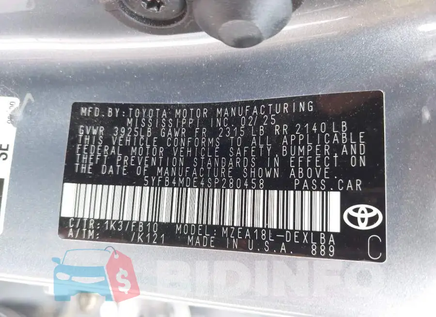 5YFB4MDE4SP280458 Photo# 9