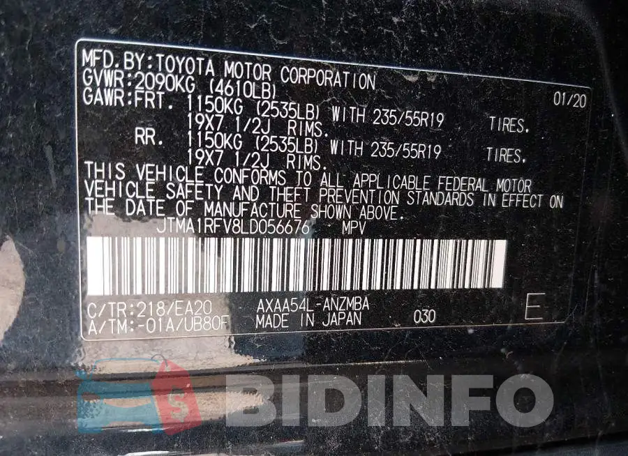 JTMA1RFV8LD056676 Photo# 9