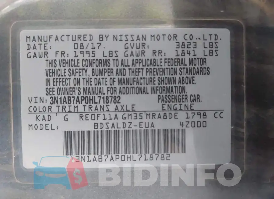 3N1AB7AP0HL718782 Photo# 9