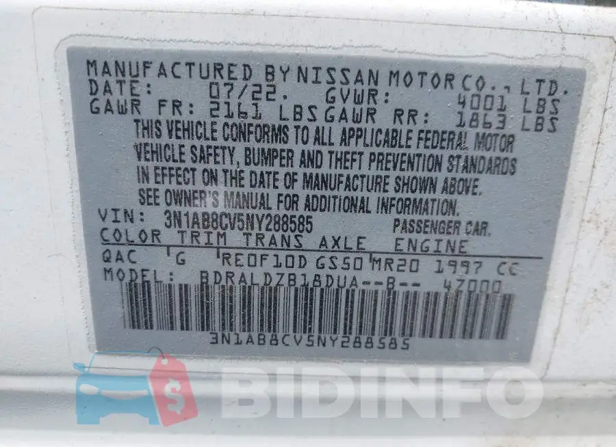 3N1AB8CV5NY288585 Photo# 9