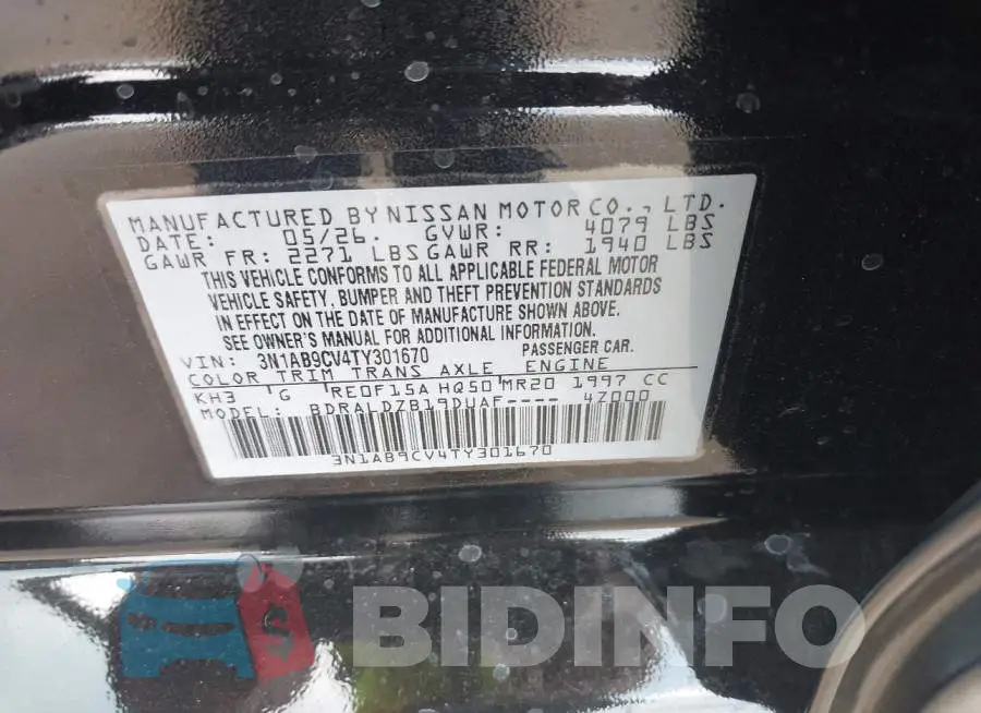 3N1AB9CV4TY301670 Photo# 9