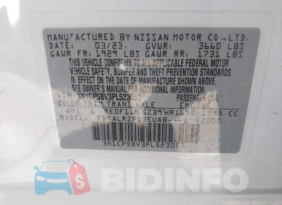 3N1CP5BV3PL523057 Photo# 9