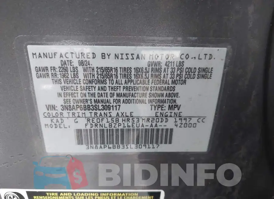 3N8AP6BB3SL309117 Photo# 9