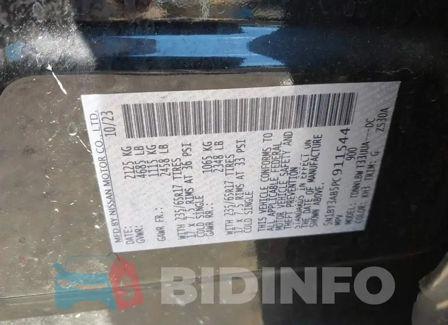 5N1BT3AB5PC911544 Photo# 9
