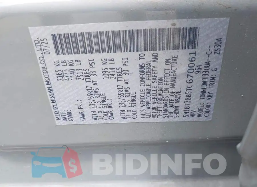 5N1BT3BB5TC670061 Photo# 9