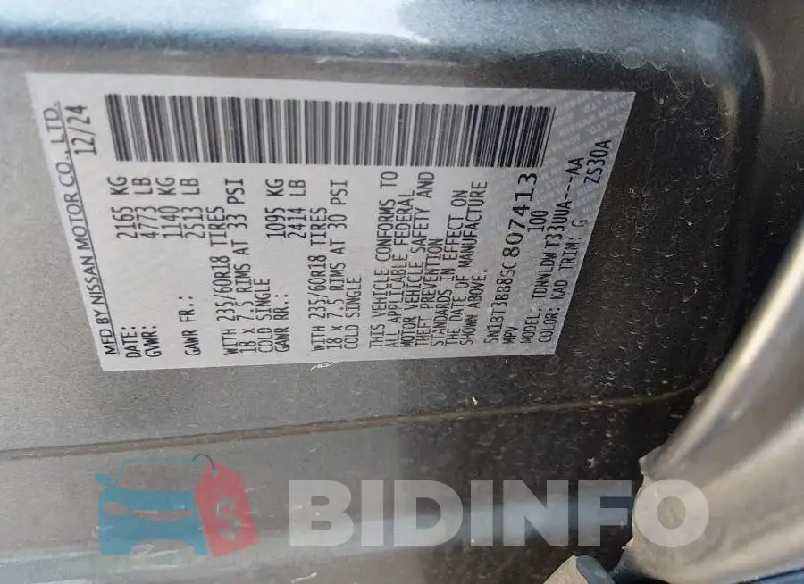 5N1BT3BB8SC807413 Photo# 9