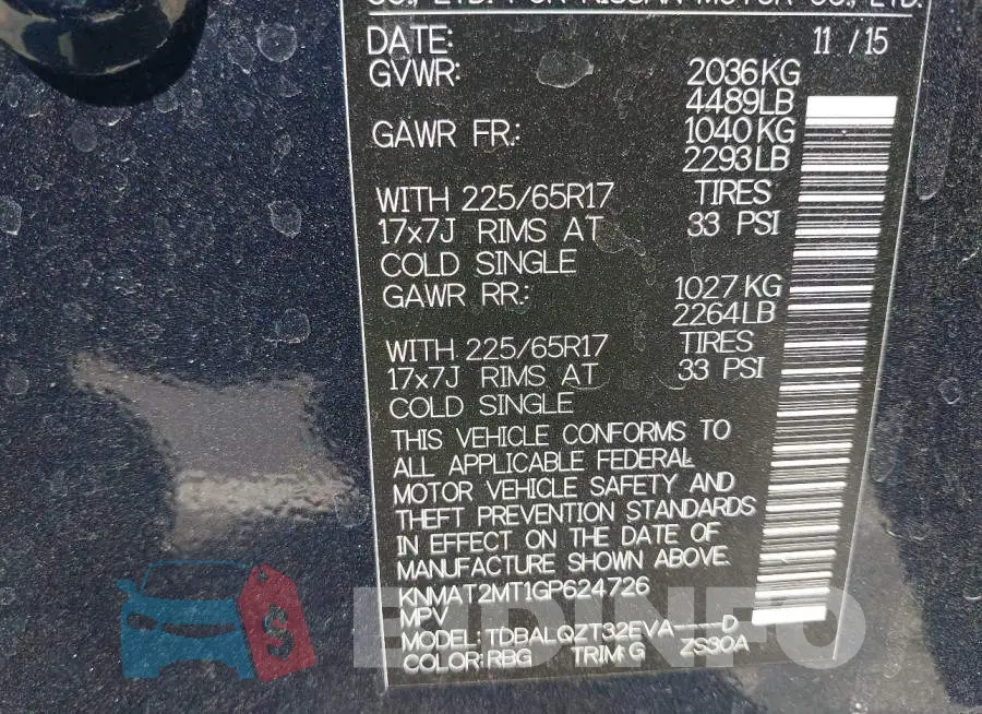 KNMAT2MT1GP624726 Photo# 9