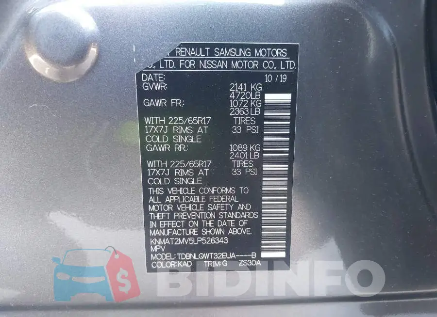 KNMAT2MV5LP526343 Photo# 9