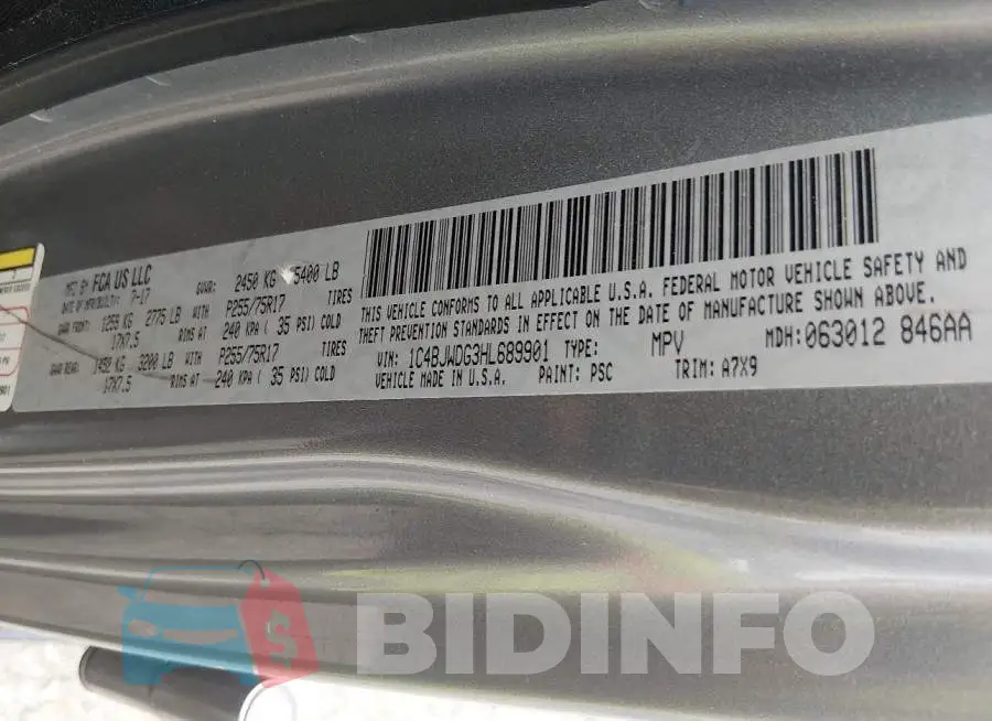 1C4BJWDG3HL689901 Photo# 9