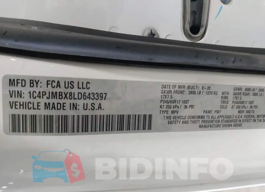 1C4PJMBX8LD643397 Photo# 9