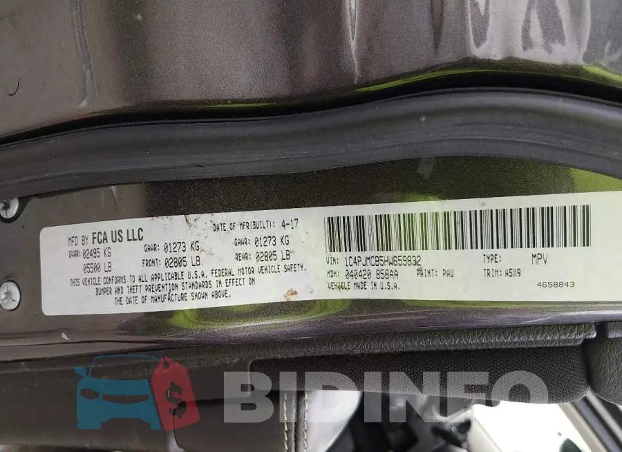 1C4PJMCB5HW659832 Photo# 9