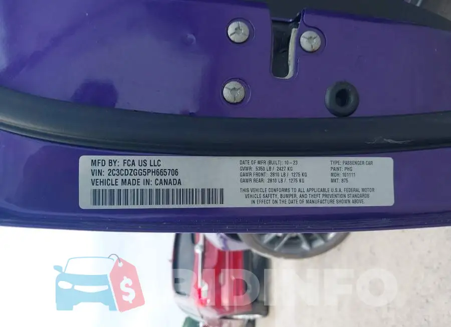 2C3CDZGG5PH665706 Photo# 9