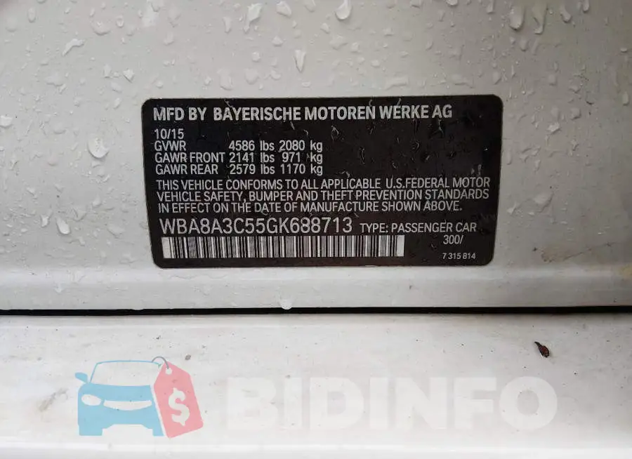 WBA8A3C55GK688713 Photo# 9