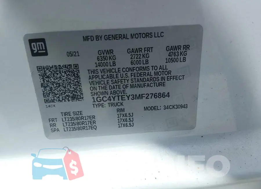 1GC4YTEY3MF276864 Photo# 8