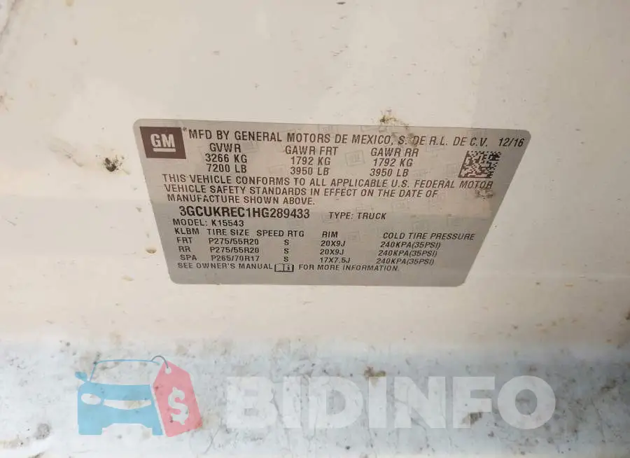 3GCUKREC1HG289433 Photo# 9