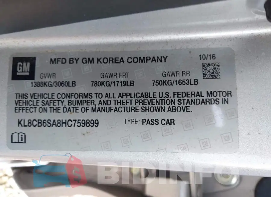KL8CB6SA8HC759899 Photo# 9
