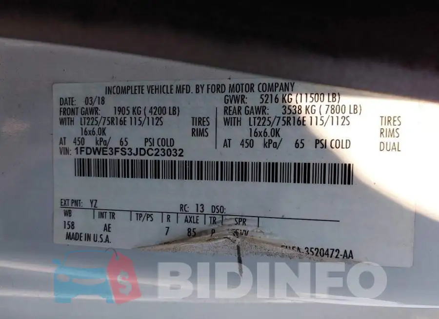 1FDWE3FS3JDC23032 Photo# 8