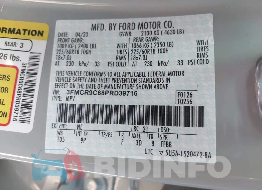 3FMCR9C68PRD39716 Photo# 9