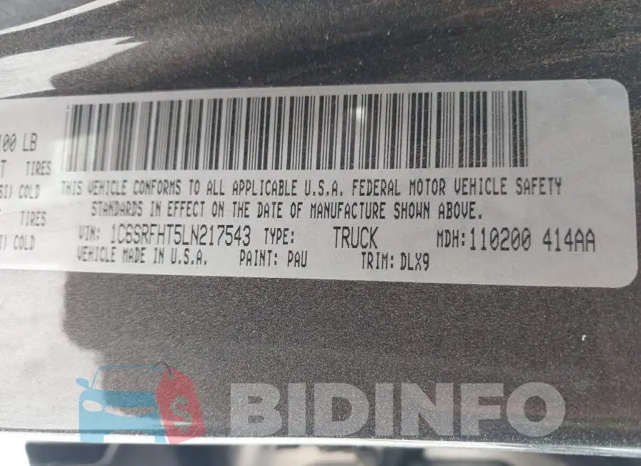 1C6SRFHT5LN217543 Photo# 9