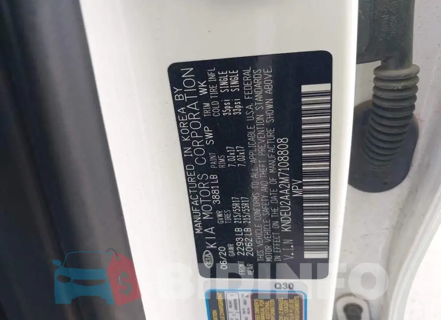 KNDEU2AA2M7108808 Photo# 9