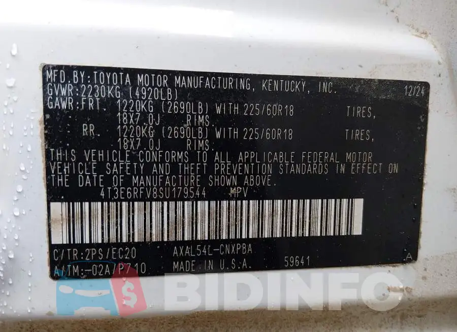 4T3E6RFV8SU179544 Photo# 9
