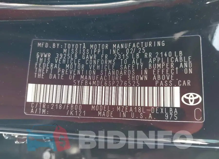 5YFB4MDE6SP276525 Photo# 9