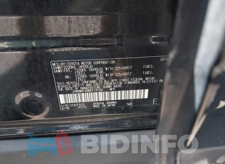 JTMRWRFV8MD119104 Photo# 9