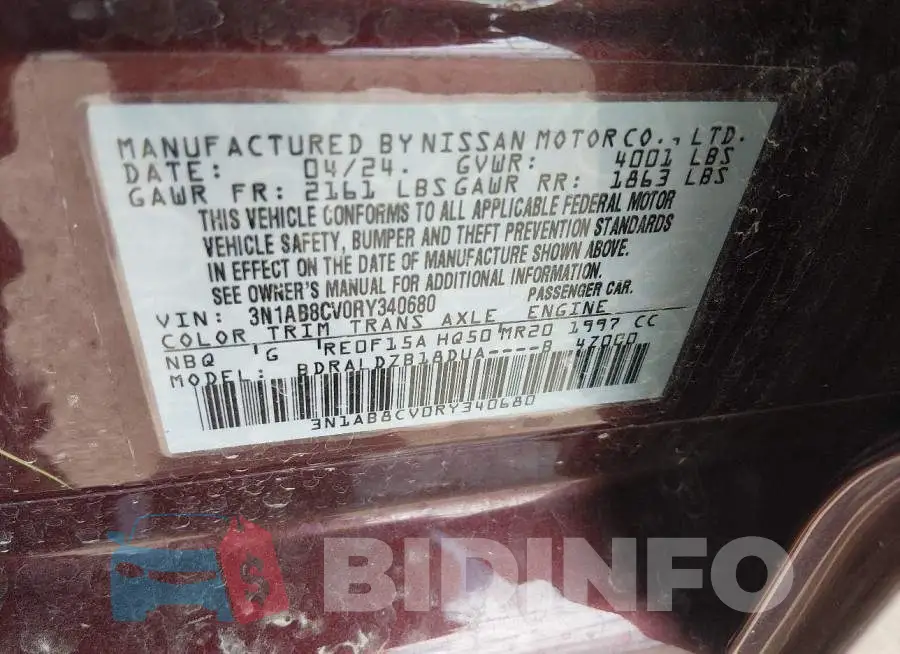 3N1AB8CV0RY340680 Photo# 9