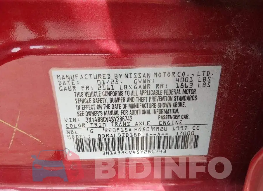 3N1AB8CV4SY286743 Photo# 9