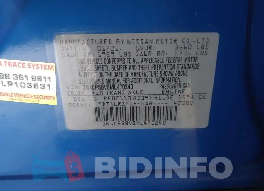 3N1CP5BV8ML470240 Photo# 9