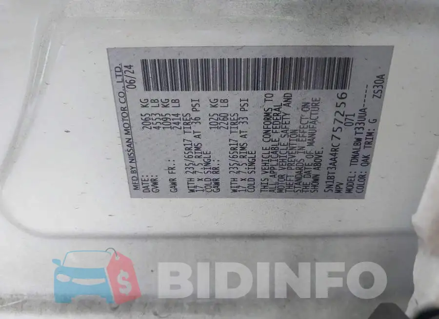5N1BT3AA4RC757256 Photo# 9
