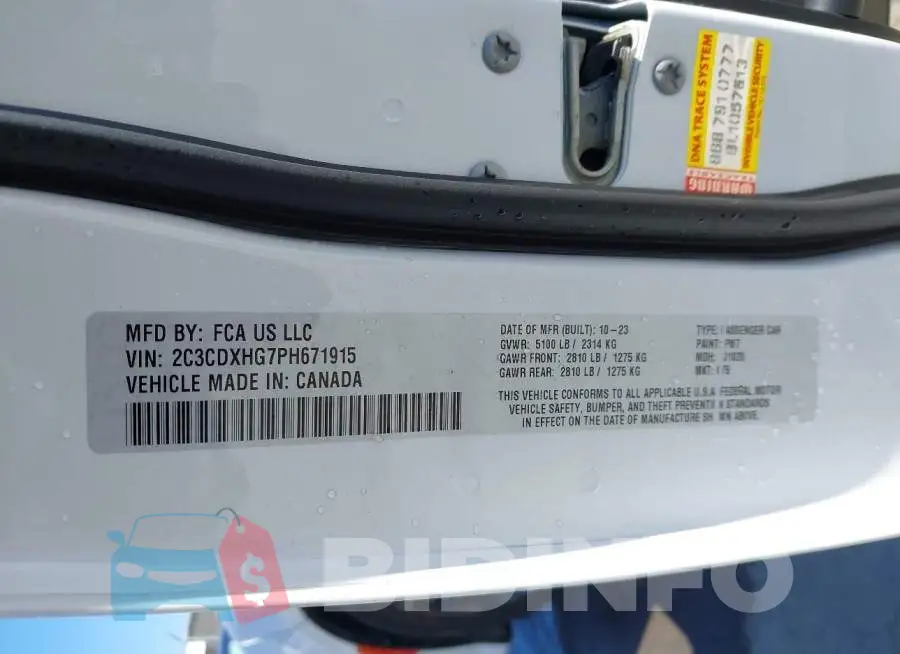 2C3CDXHG7PH671915 Photo# 9
