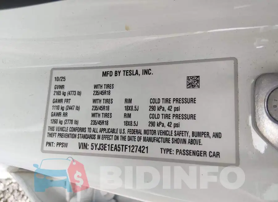 5YJ3E1EA5TF127421 Photo# 9