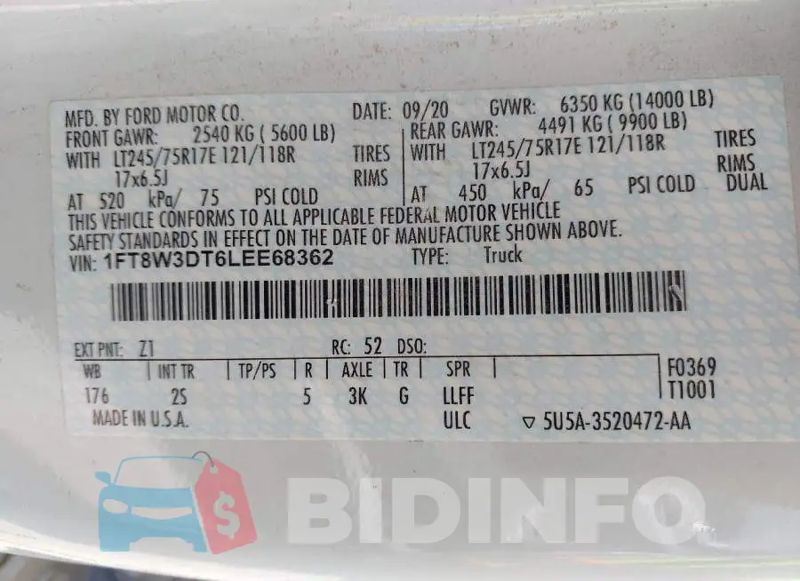 1FT8W3DT6LEE68362 Photo# 8