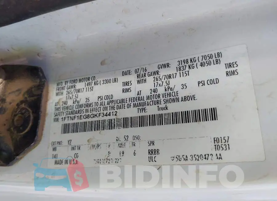 1FTNF1EG8GKF34412 Photo# 9