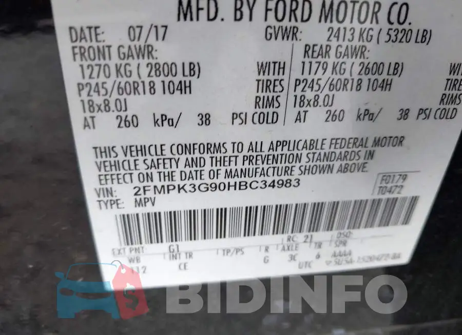 2FMPK3G90HBC34983 Photo# 9