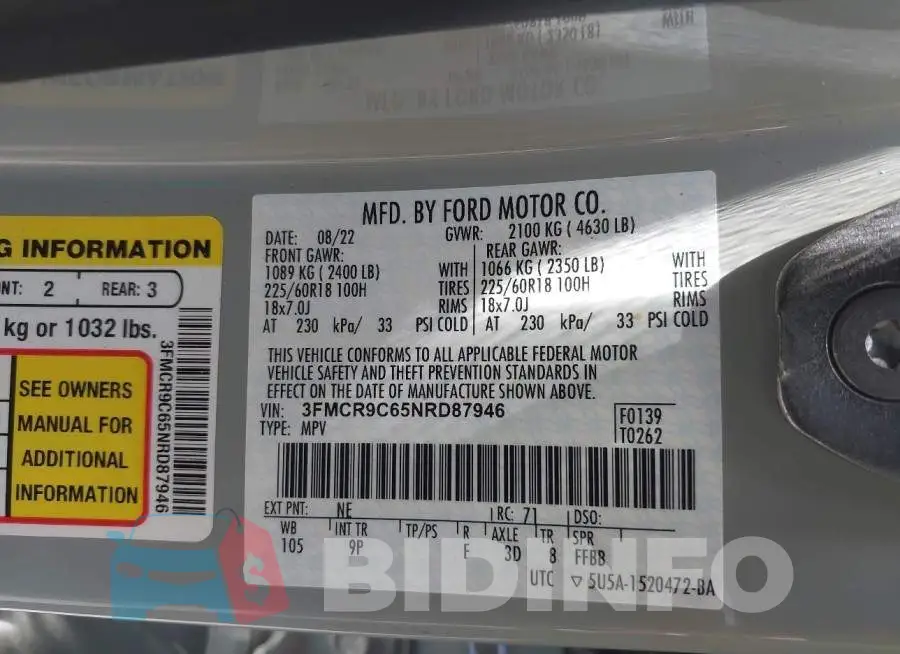 3FMCR9C65NRD87946 Photo# 9