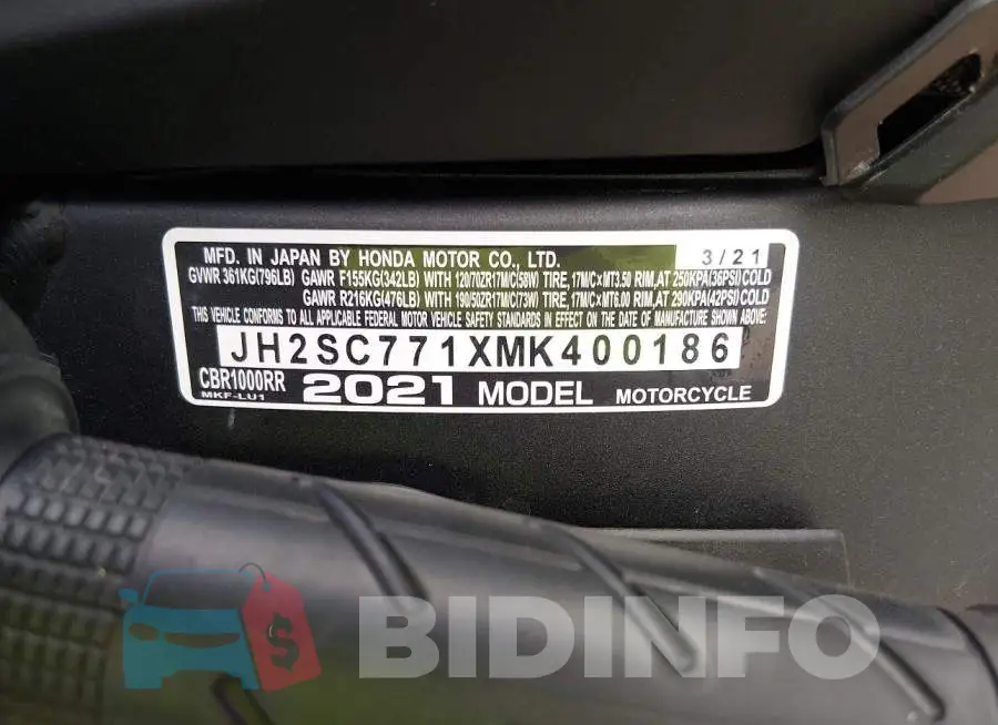 JH2SC771XMK400186 Photo# 10