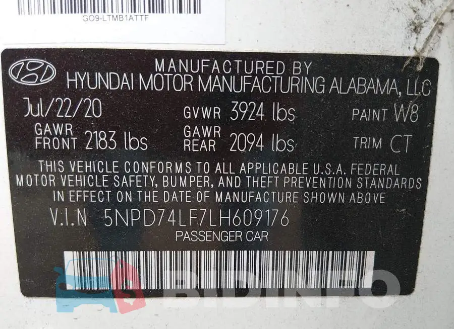 5NPD74LF7LH609176 Photo# 9