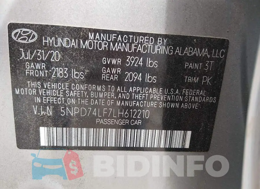 5NPD74LF7LH612210 Photo# 9