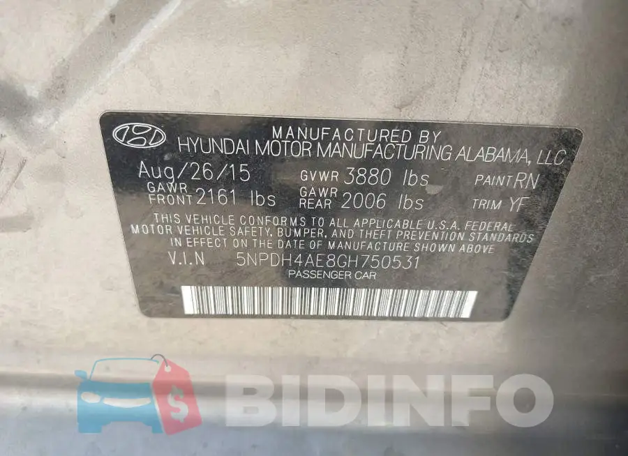 5NPDH4AE8GH750531 Photo# 9