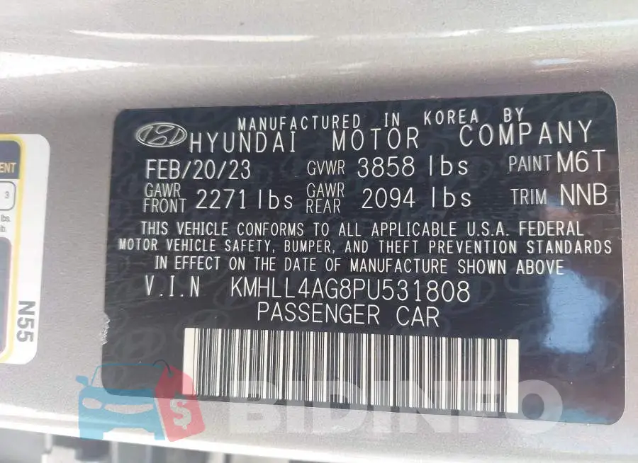 KMHLL4AG8PU531808 Photo# 9