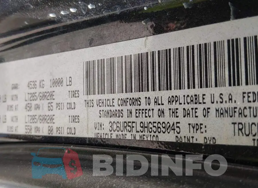 3C6UR5FL9HG569045 Photo# 9