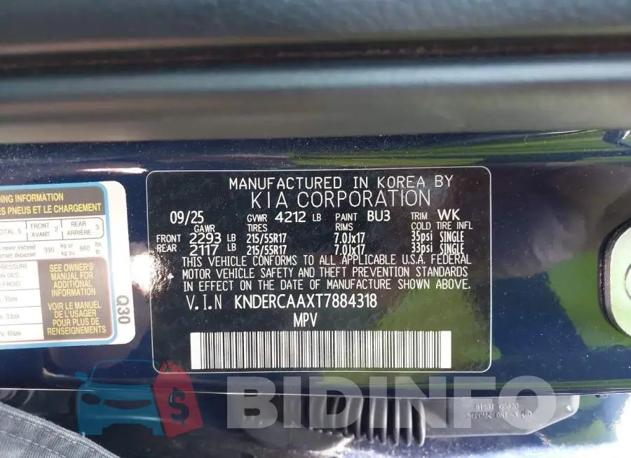 KNDERCAAXT7884318 Photo# 9