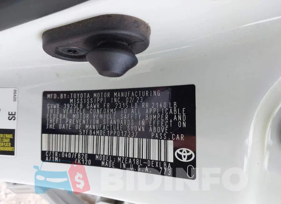 5YFB4MDE1PP017237 Photo# 9