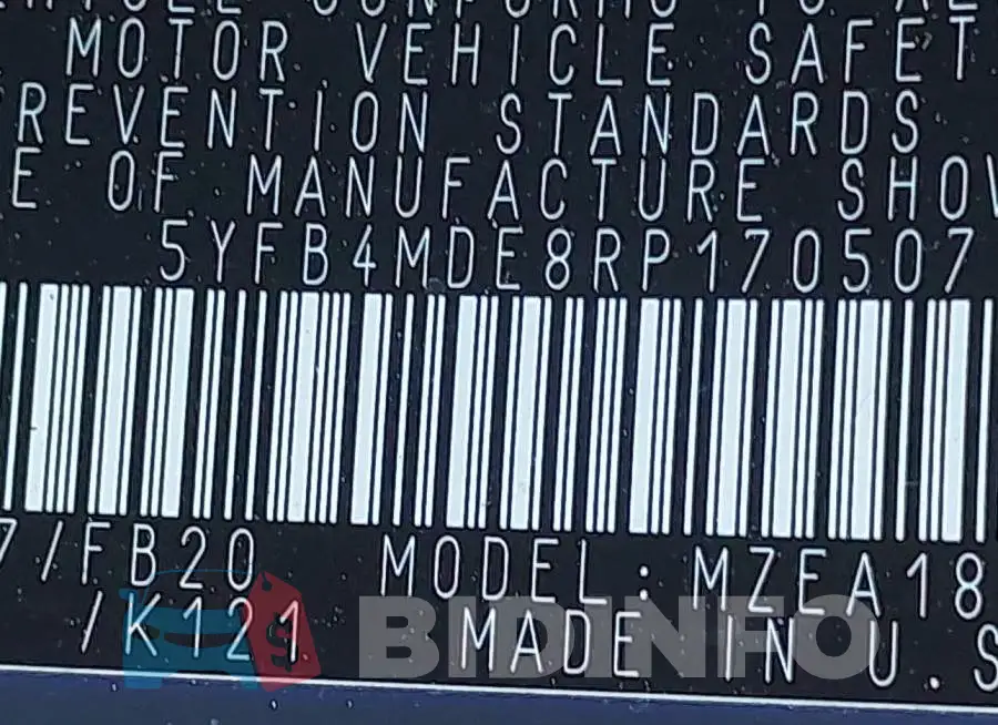 5YFB4MDE8RP170507 Photo# 9