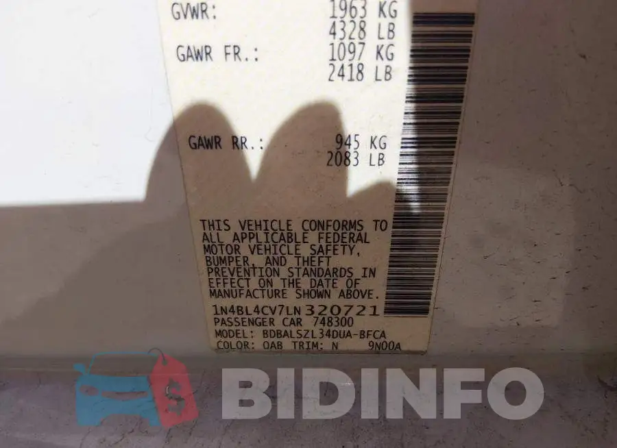 1N4BL4CV7LN320721 Photo# 9